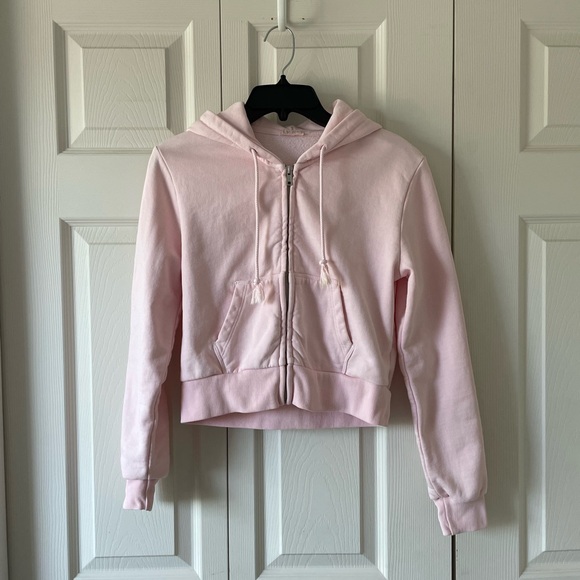 Brandy Melville John Galt Crystal Hoodie Pink, OS - Picture 4 of 11